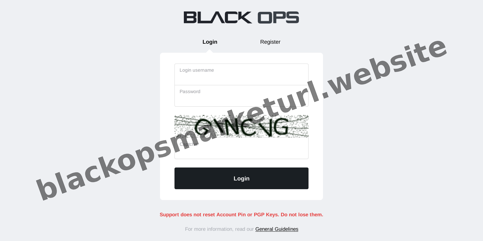 Blackops Market Secure Login